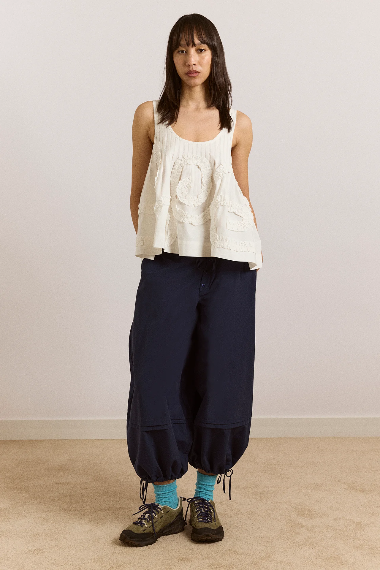 Stella Ruffle Cami - White - Image 3