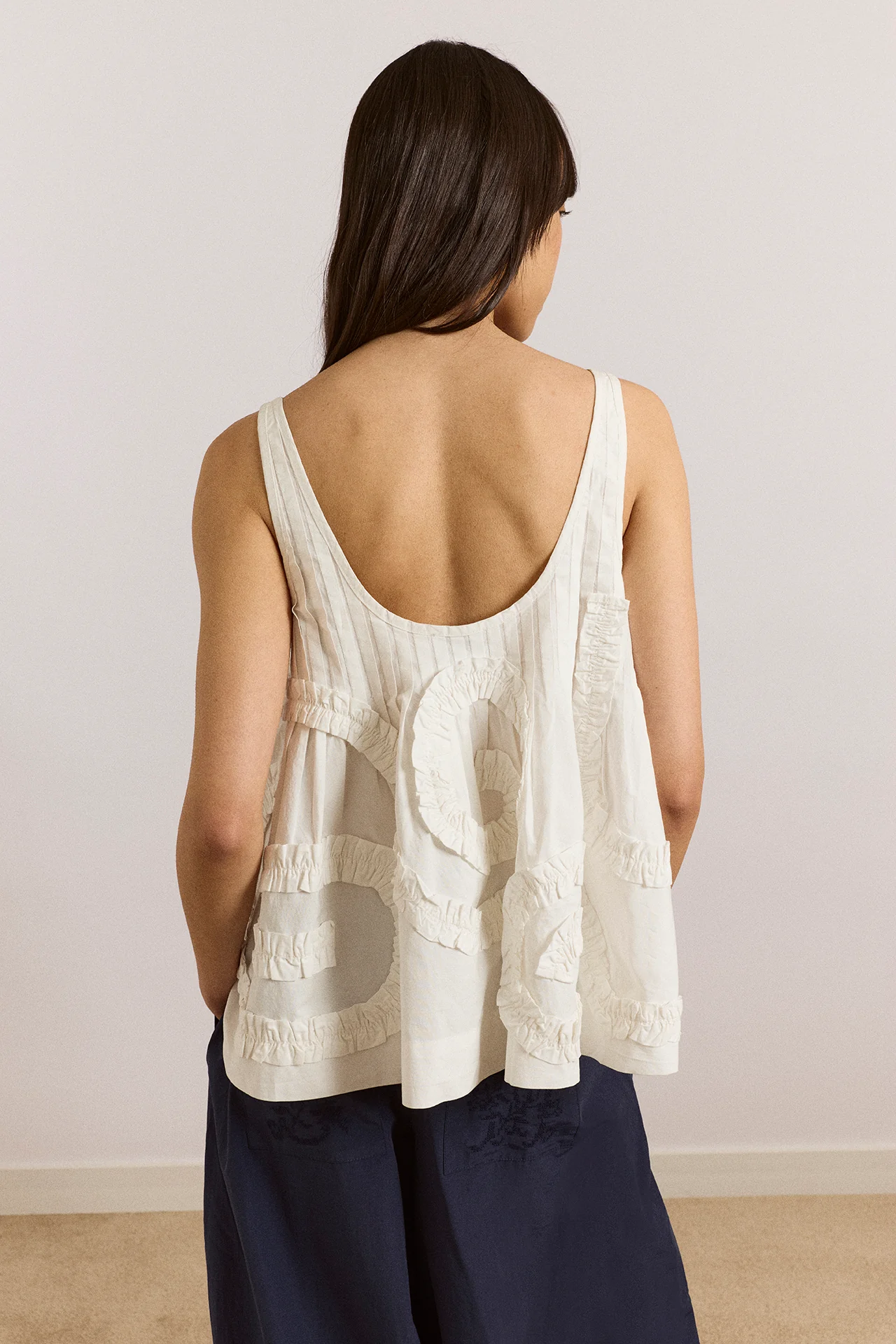 Stella Ruffle Cami - White - Image 6