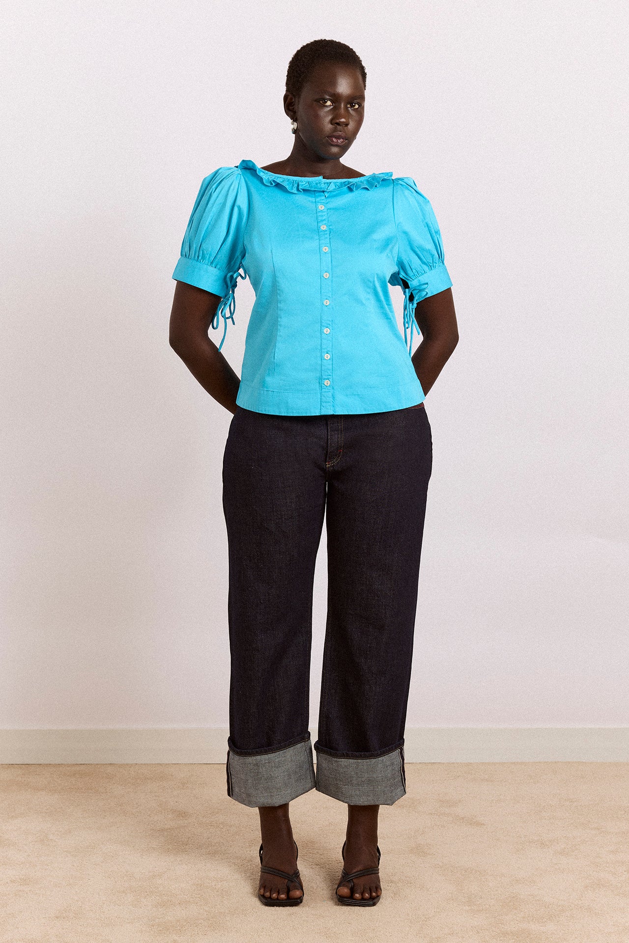 Straight Leg Montana Turn Up Jean -Indigo Selvedge - Image 3