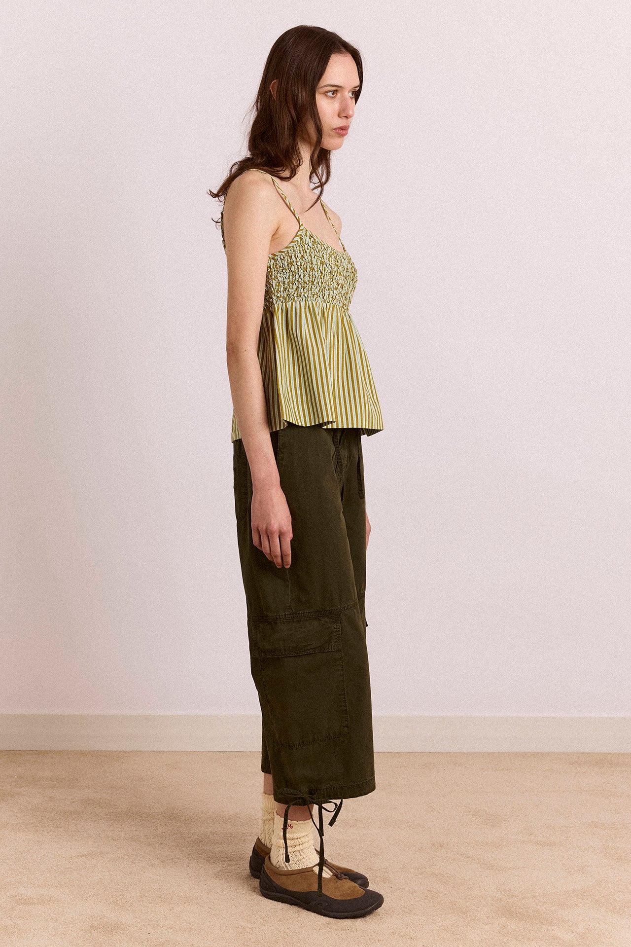 Toshi Utility Capri Trouser - Dark Khaki - Image 4