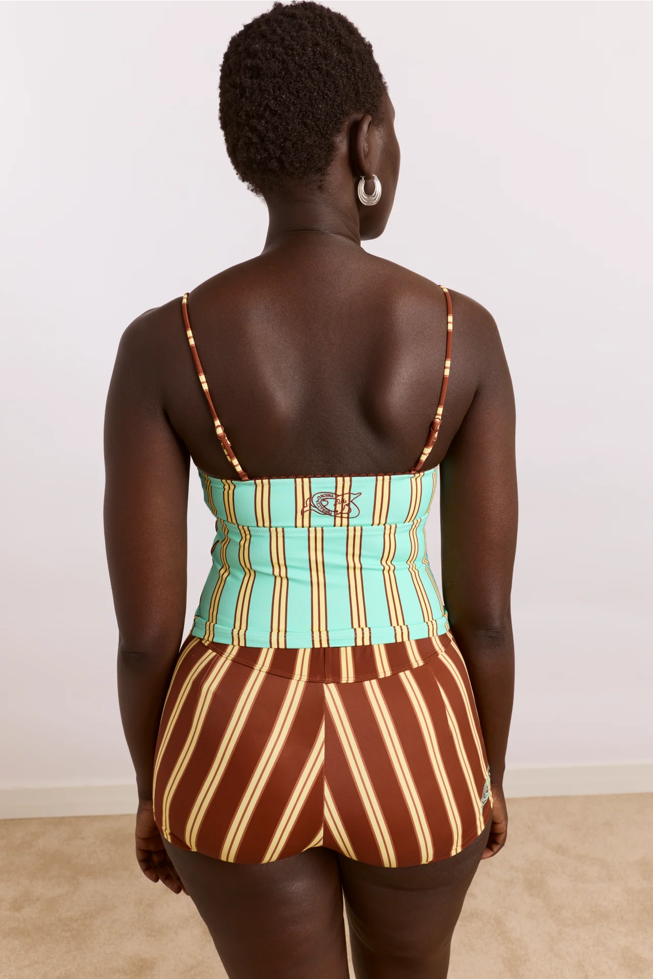 Trudi Tankini Top - Mint Stripe Print - Image 9