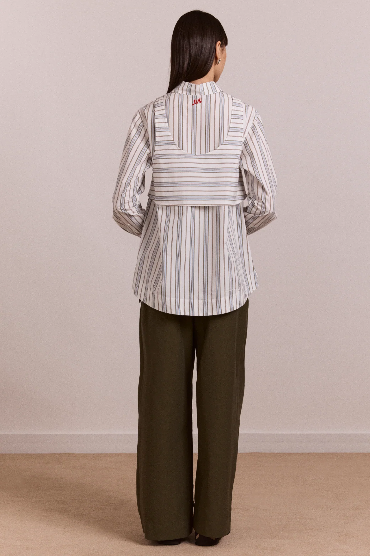 Valeria Double Layer Shirt - Caraway Stripe - Image 3