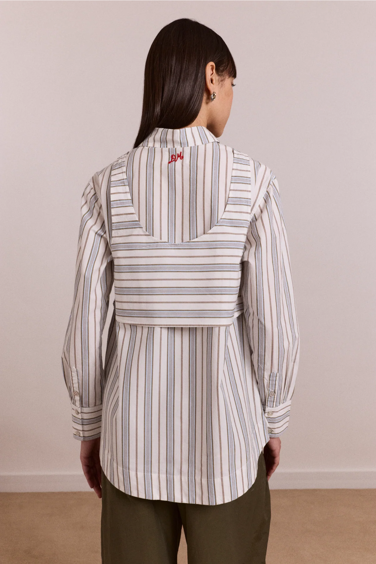 Valeria Double Layer Shirt - Caraway Stripe - Image 4