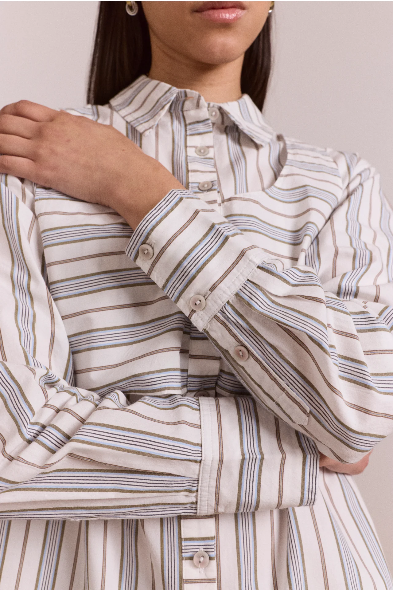 Valeria Double Layer Shirt - Caraway Stripe - Image 5