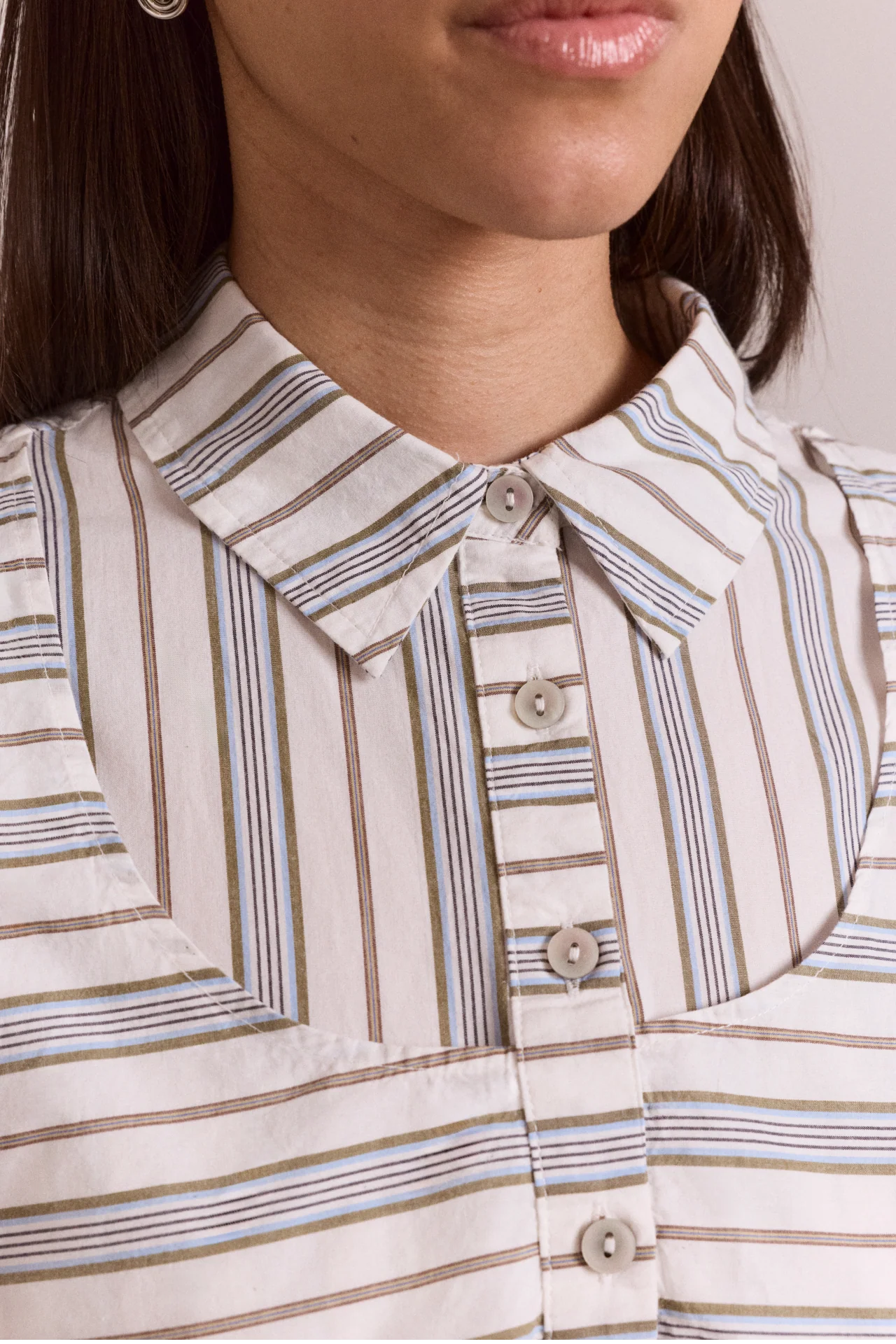 Valeria Double Layer Shirt - Caraway Stripe - Image 6