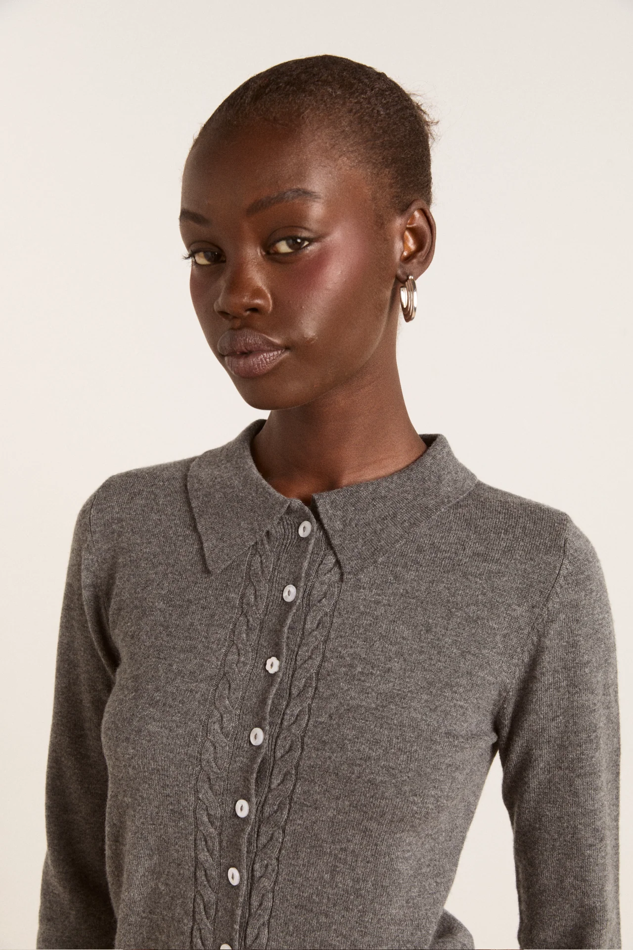 Voula Wool And Cashmere Blend Cardigan - Charcoal - Image 6