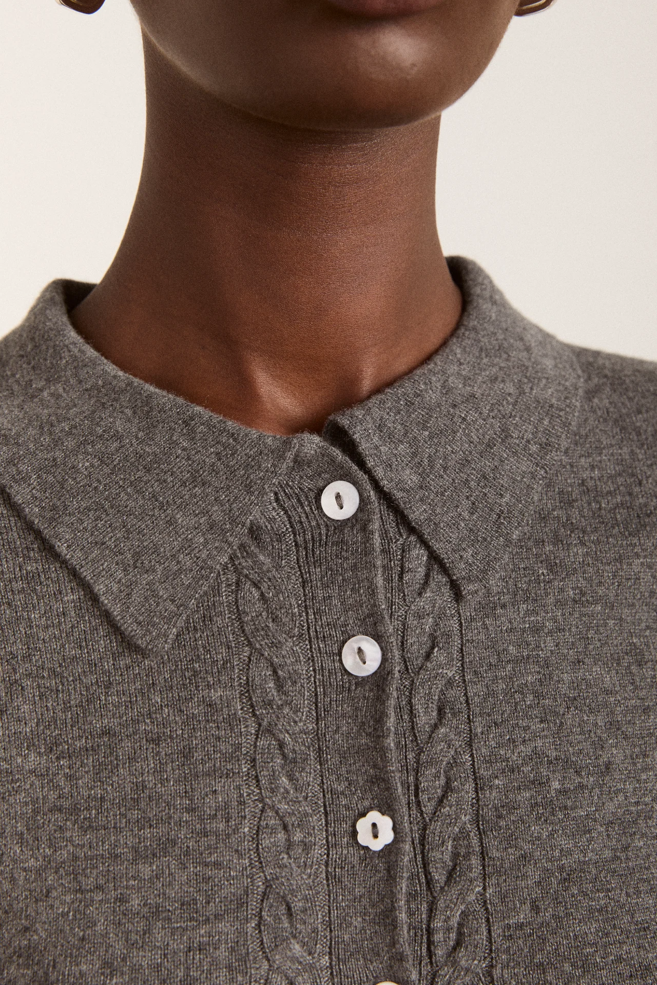 Voula Wool And Cashmere Blend Cardigan - Charcoal - Image 7