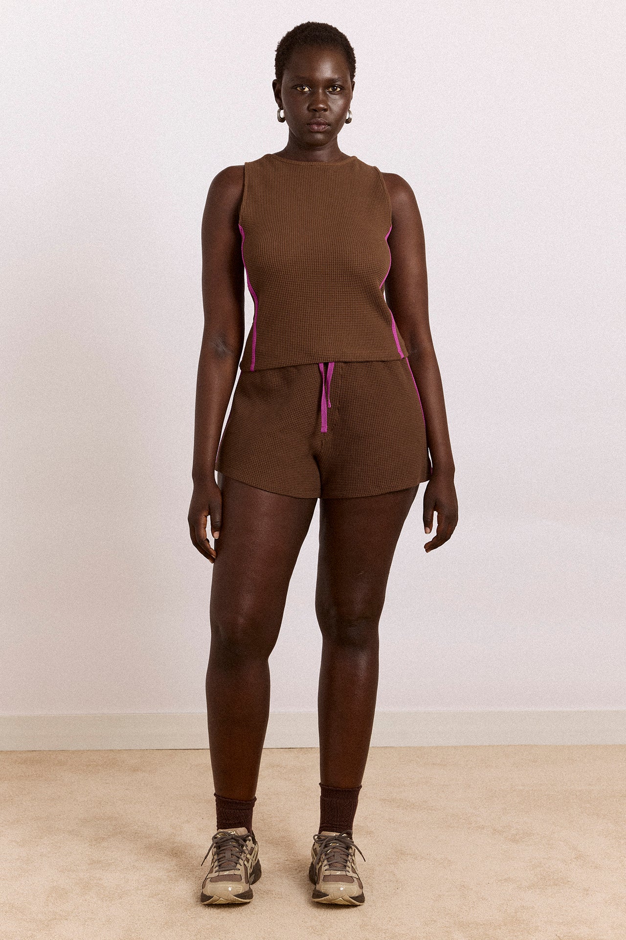 Trina Waffle Tank- Choc - Image 4