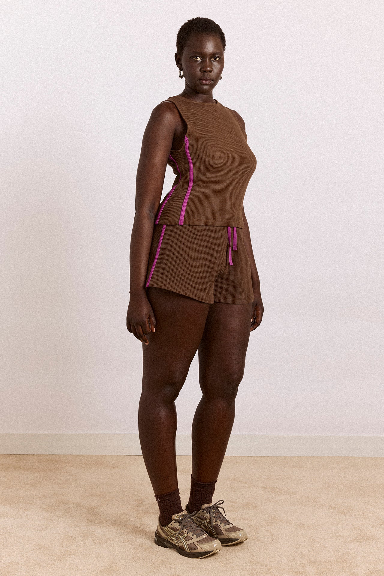 Trina Waffle Tank- Choc - Image 5