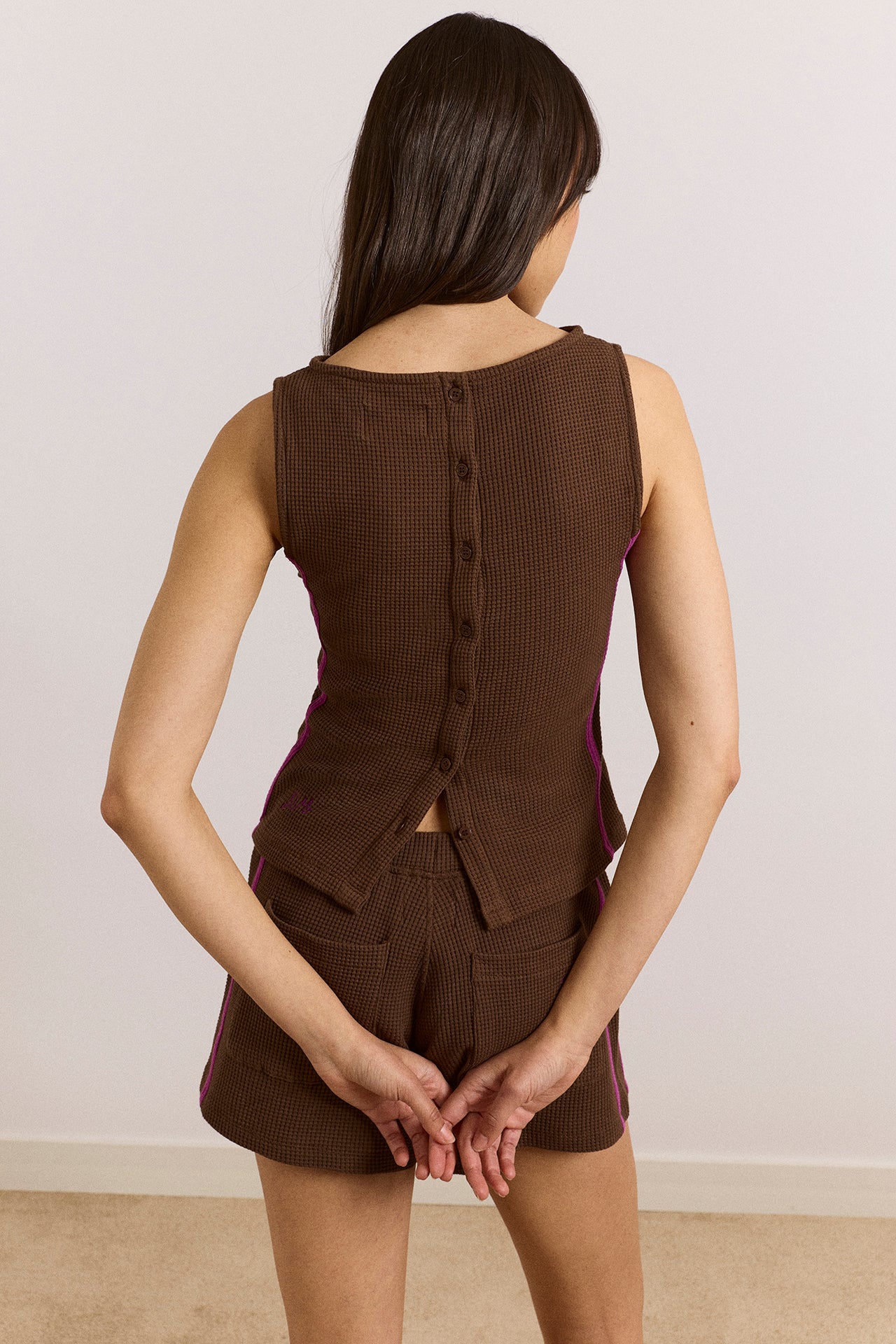 Trina Waffle Tank- Choc - Image 8