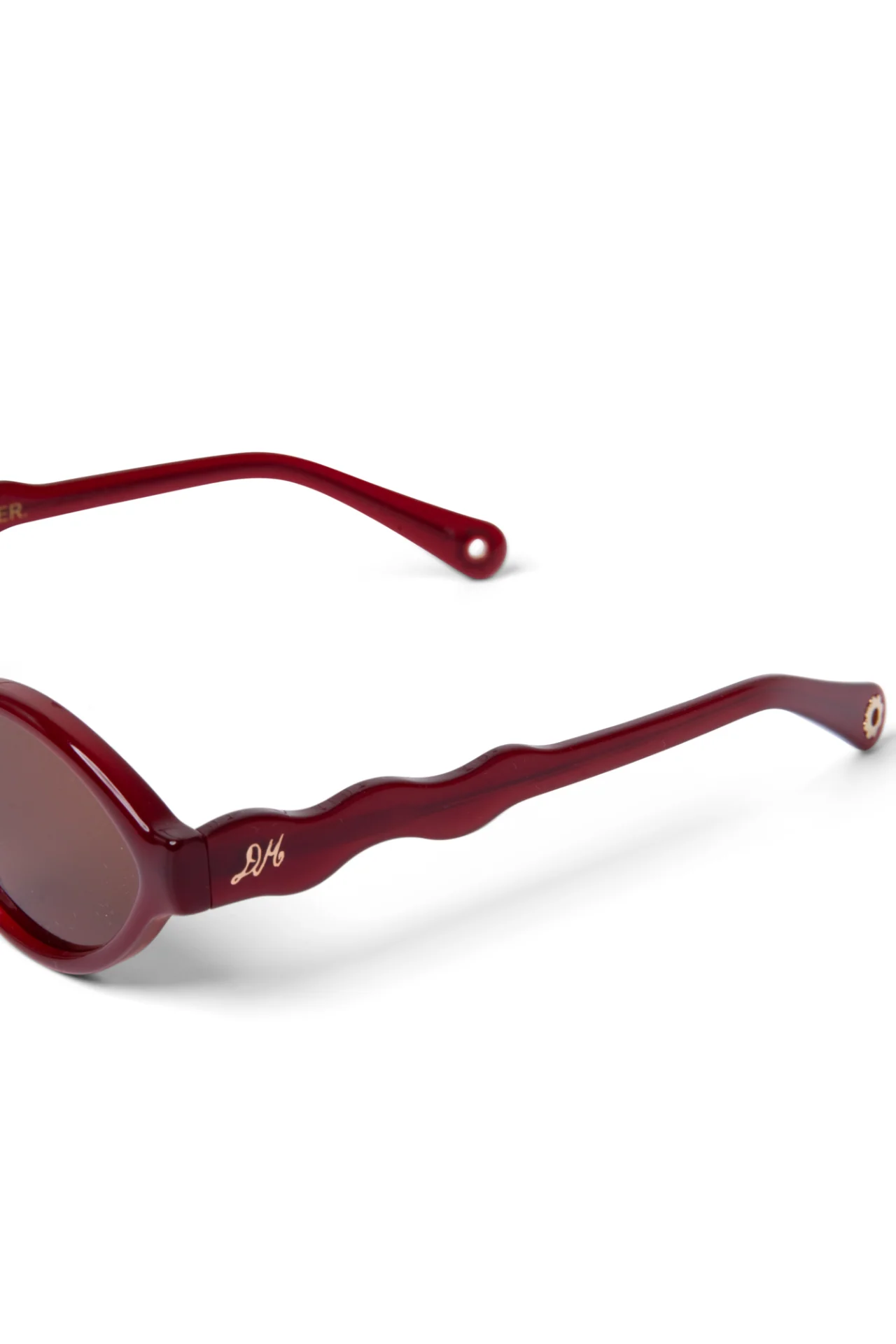 Wavey Temple Sunglasses - Crystal Red - Image 4